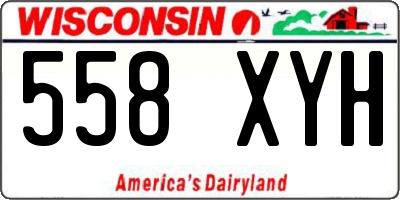 WI license plate 558XYH