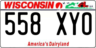 WI license plate 558XYO