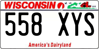 WI license plate 558XYS
