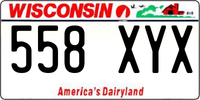 WI license plate 558XYX