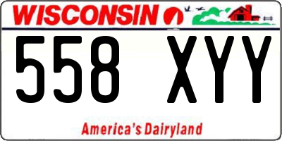 WI license plate 558XYY