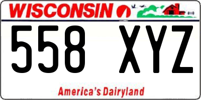 WI license plate 558XYZ