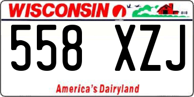 WI license plate 558XZJ