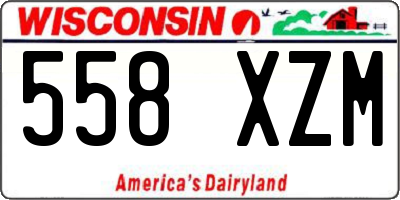 WI license plate 558XZM