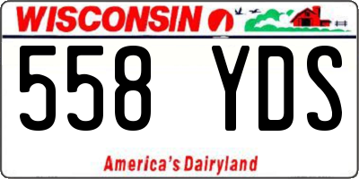WI license plate 558YDS