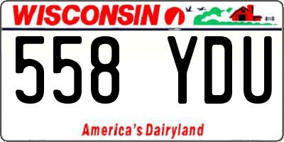 WI license plate 558YDU