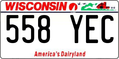 WI license plate 558YEC