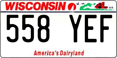 WI license plate 558YEF