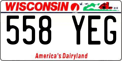 WI license plate 558YEG