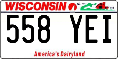 WI license plate 558YEI