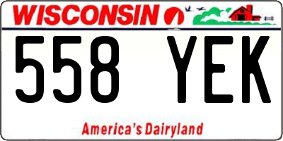 WI license plate 558YEK