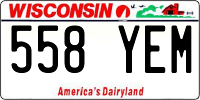 WI license plate 558YEM
