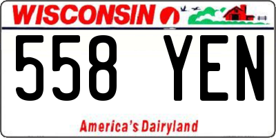 WI license plate 558YEN
