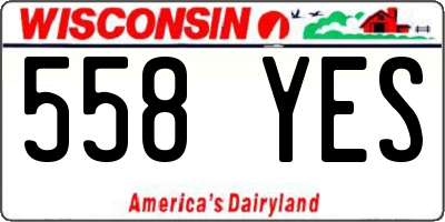 WI license plate 558YES