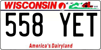 WI license plate 558YET