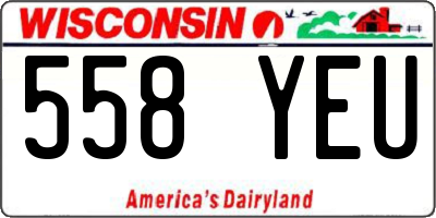 WI license plate 558YEU