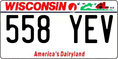 WI license plate 558YEV