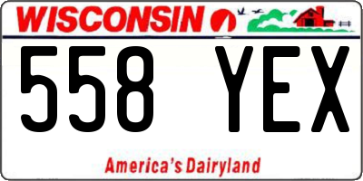 WI license plate 558YEX