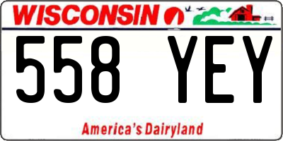 WI license plate 558YEY