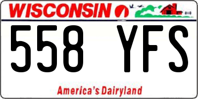 WI license plate 558YFS