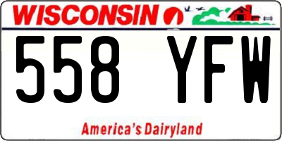 WI license plate 558YFW