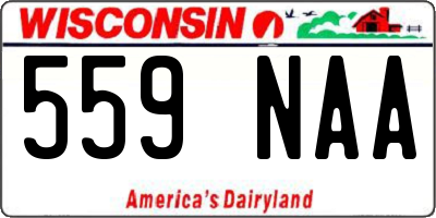 WI license plate 559NAA