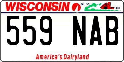 WI license plate 559NAB