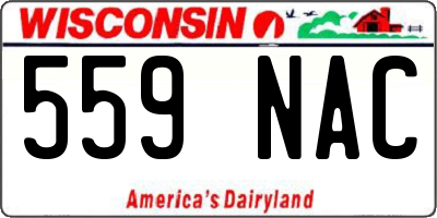 WI license plate 559NAC