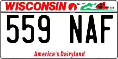 WI license plate 559NAF