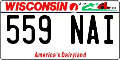 WI license plate 559NAI