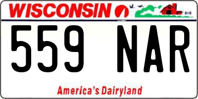 WI license plate 559NAR