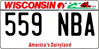 WI license plate 559NBA