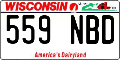 WI license plate 559NBD