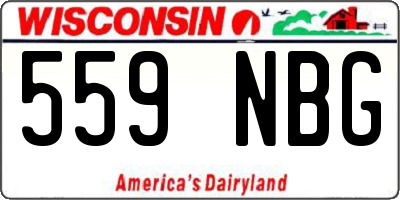 WI license plate 559NBG