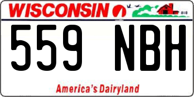 WI license plate 559NBH