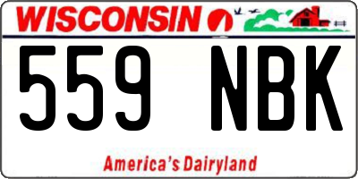 WI license plate 559NBK
