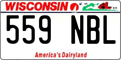 WI license plate 559NBL