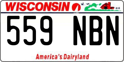 WI license plate 559NBN
