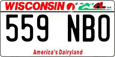 WI license plate 559NBO