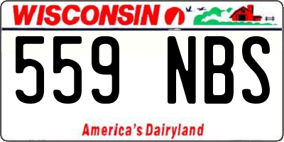 WI license plate 559NBS