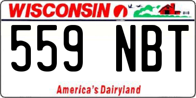 WI license plate 559NBT