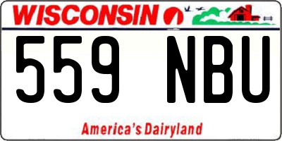WI license plate 559NBU