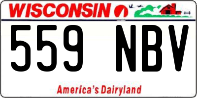 WI license plate 559NBV
