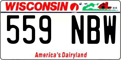 WI license plate 559NBW