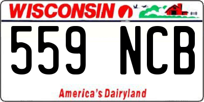 WI license plate 559NCB