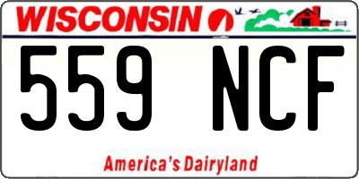 WI license plate 559NCF
