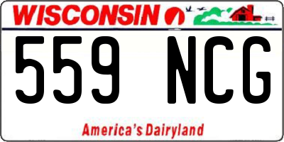 WI license plate 559NCG