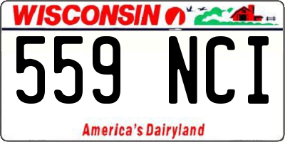 WI license plate 559NCI