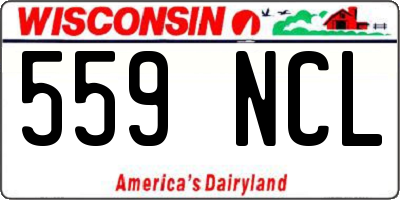 WI license plate 559NCL