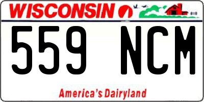WI license plate 559NCM